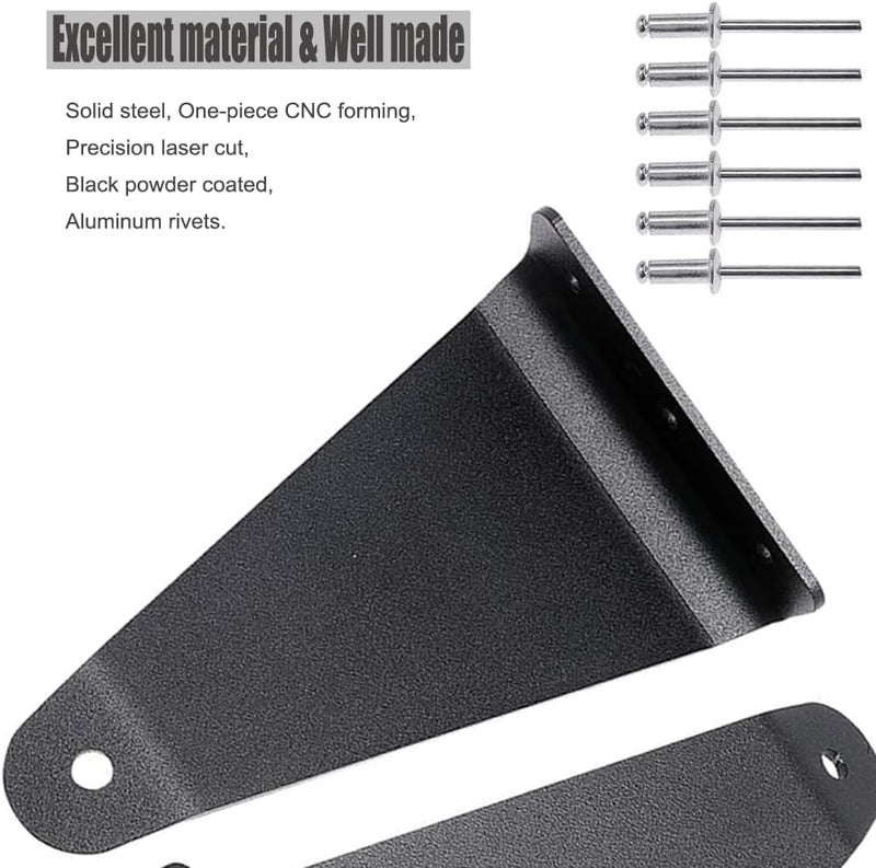 DarSeity Front Upper Roof Windshield Pro-fit Cage 50-52 inch Curved Light Bar Mount Brackets Compatible with Polaris Ranger 570 900 1000 XP 900 EPS - Image 4
